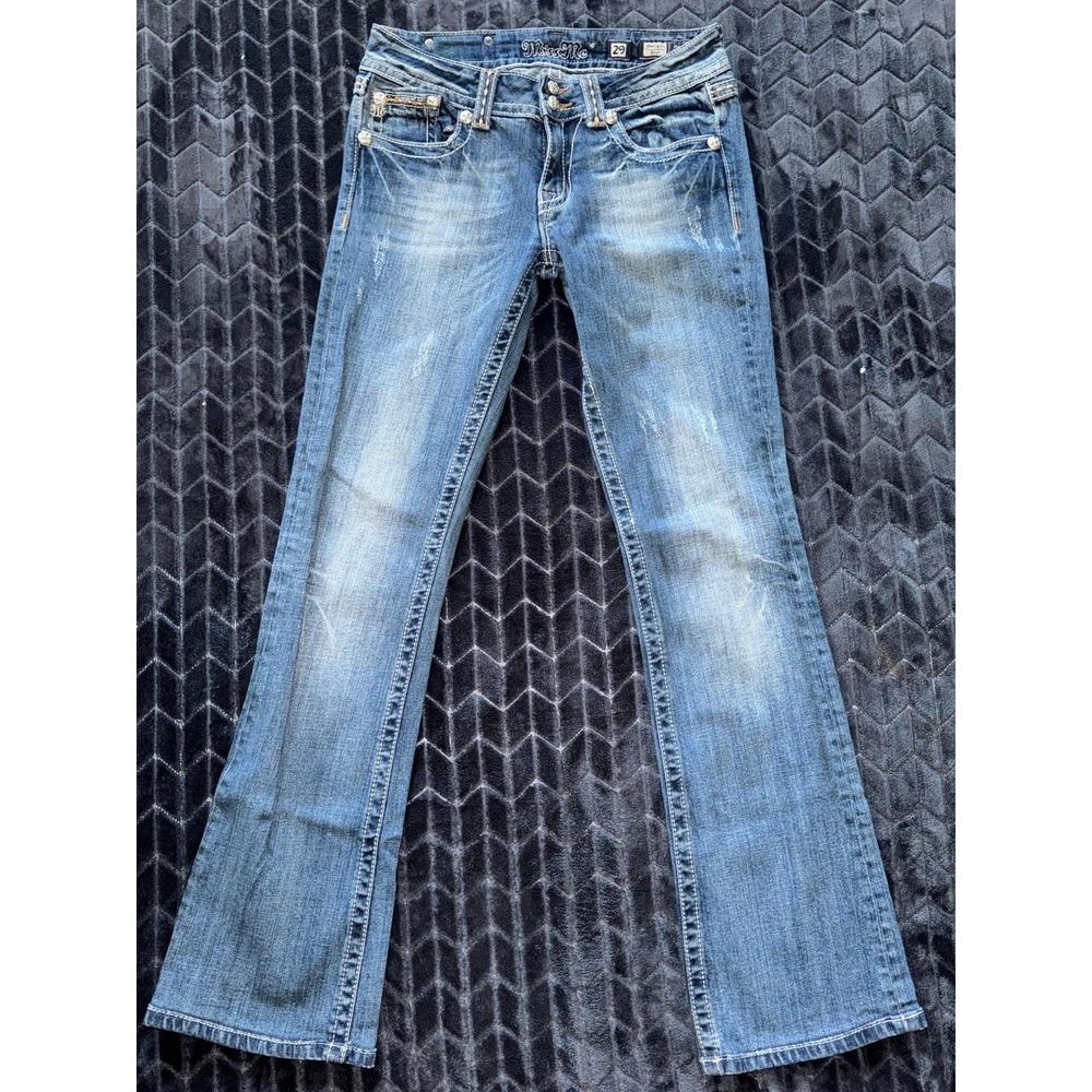 Miss Me Women's Bootcut Embellish Blue Denim Mid Rise Medium Wash Size 29
